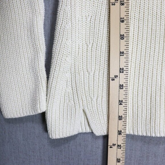 Talbots Rib Knit Sweater Womens M Pullover Crewneck Cotton Long Line Apris Ski - Picture 9 of 14